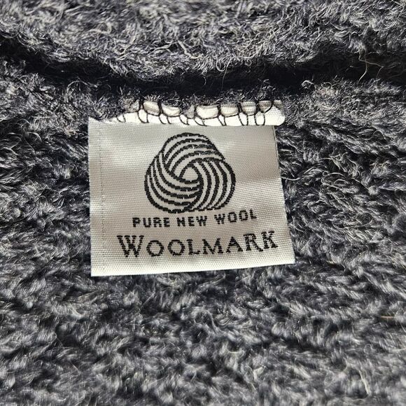 Orvis 100% Ireland Wool Gray Fisherman Cable Knit Cardigan size XL - Picture 4 of 6